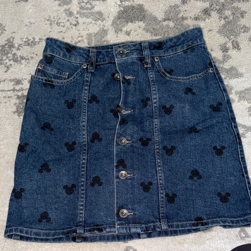 Disney Mickey mouse Denim button up Skirt